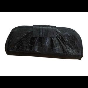 Black crocodile Nancy Gonzalez clutch